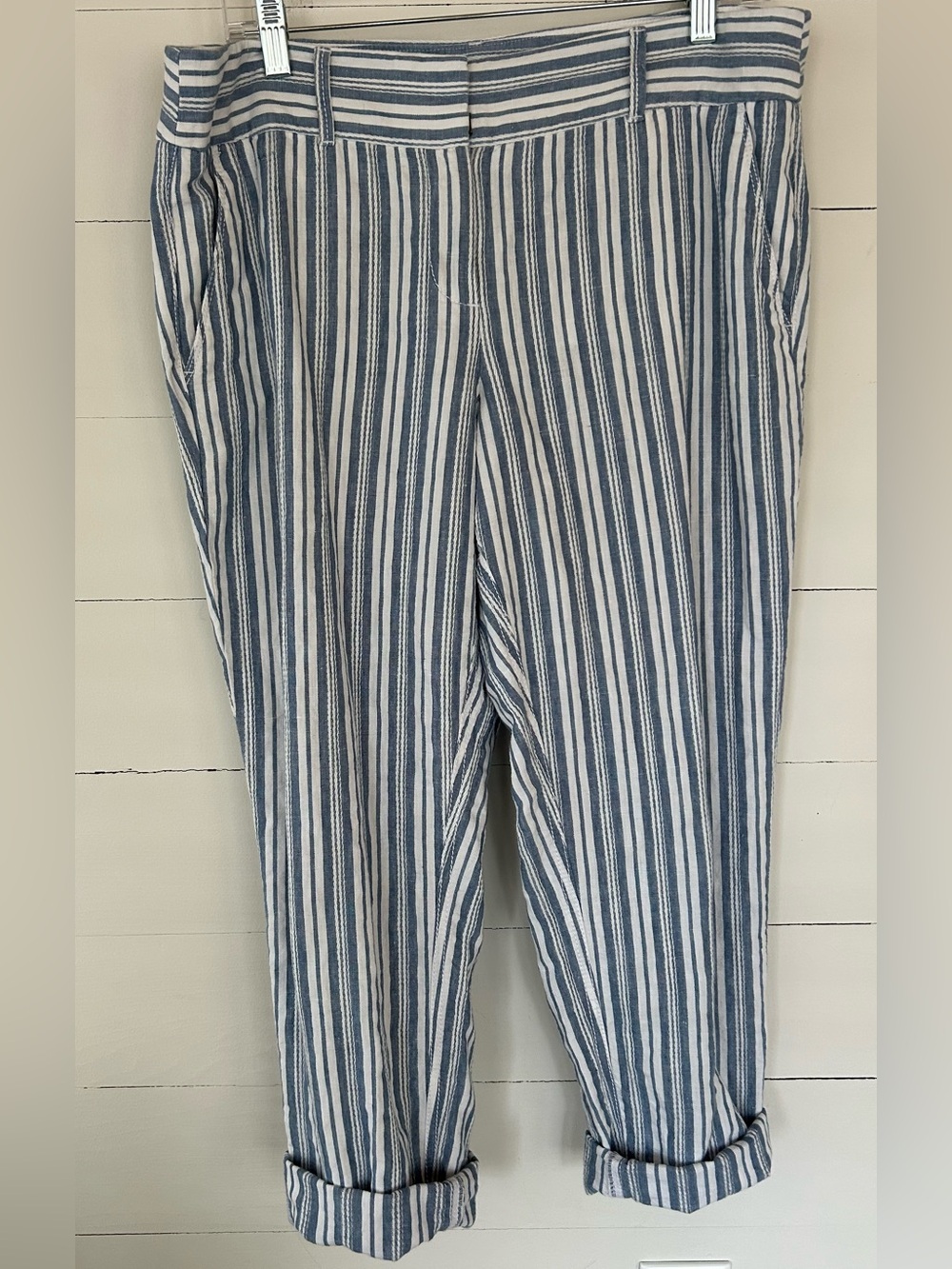Loft striped Blue and White Women’s Casual Pants With or without Cuff - Picture 1 of 5